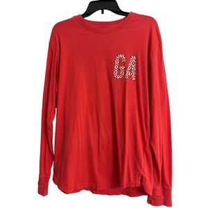 Royce Brand Georgia GA Graphic Long Sleeve T-Shirt Red Medium Thumbholes